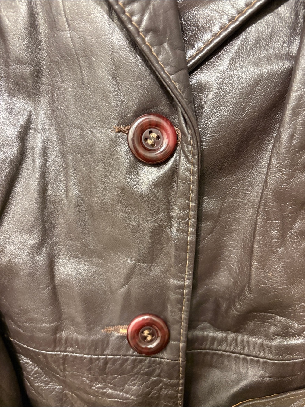 Classic Vintage - Women's Brown Leather Tailored Trench Coat - Belted - Picture 6 of 12